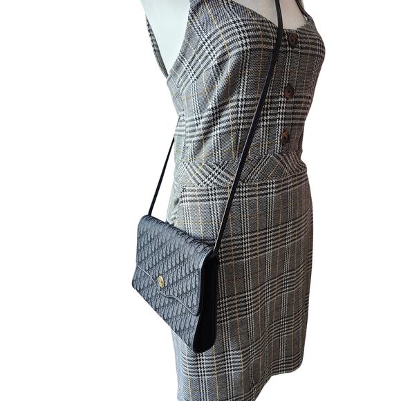 Christian Dior Trotter Canvas Crossbody Bag with Leather Trim Strap Vintage - Picture 10 of 14